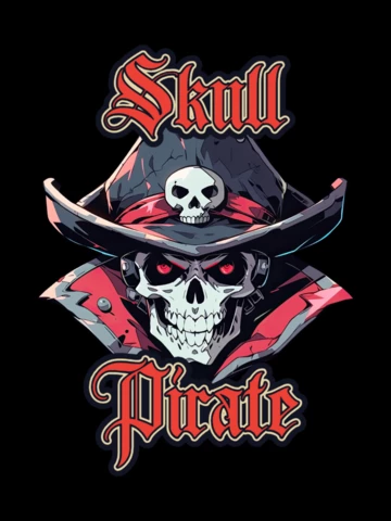 Skull Pirate Mascot T-shirt Design