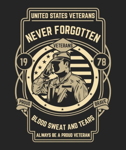 Never Forgotten Veteran T-Shirt Design Template