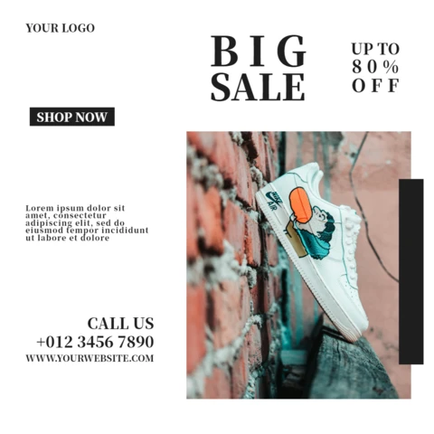 Big Sale Offer Sneakers Sale Instagram Post Design Template