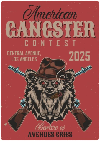 Modèle de t-shirt "Gangster bear" (ours)