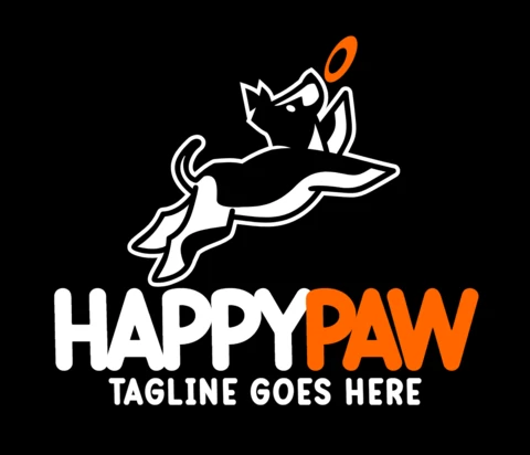 Modelo de design do logotipo da pata feliz