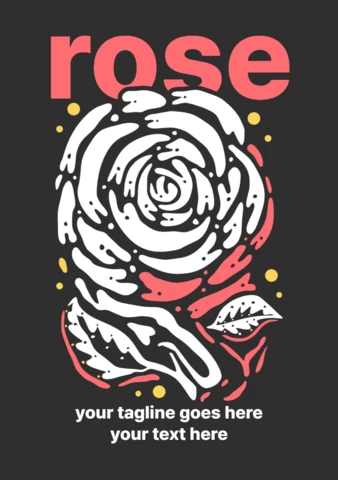 Modello di design t-shirt vintage fiore rosa