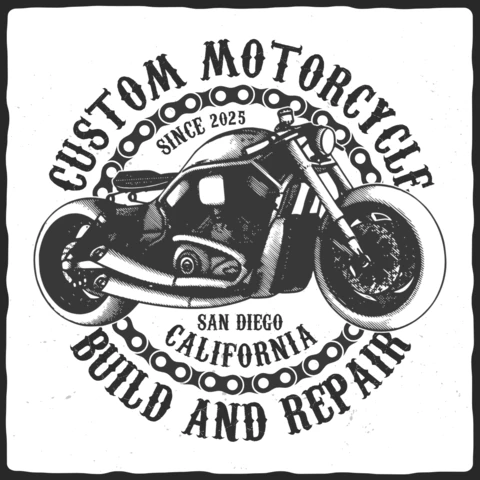 Plantilla de diseño de camiseta vintage de motocicleta personalizada