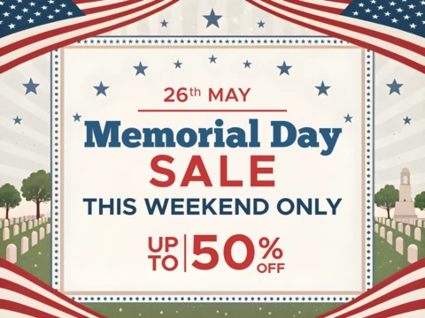 Memorial Day Sale Template Design - Patriotic Vintage Style