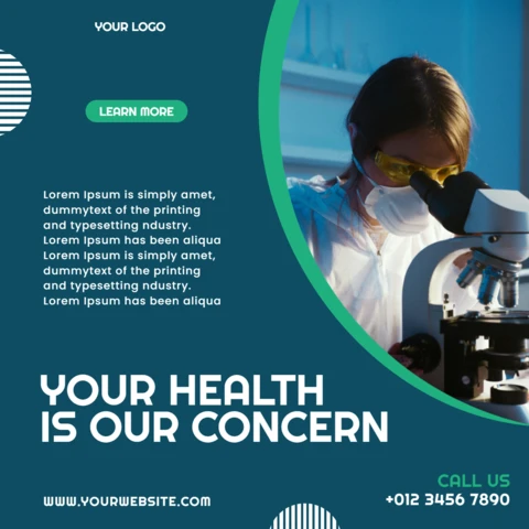 Blue Curve Advertisement Social Media Post Design Template