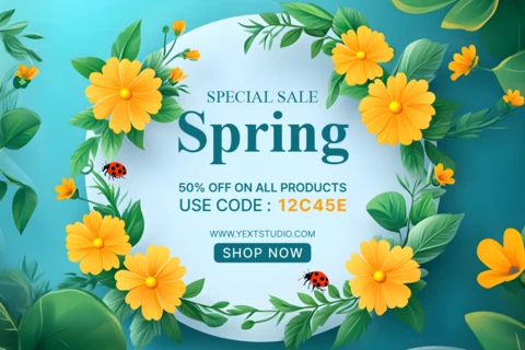 Modello di vendita floreale di primavera - grafica promozionale modificabile