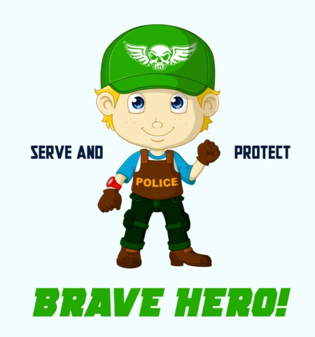 Brave Hero Police Design Template for Kids Book Cover