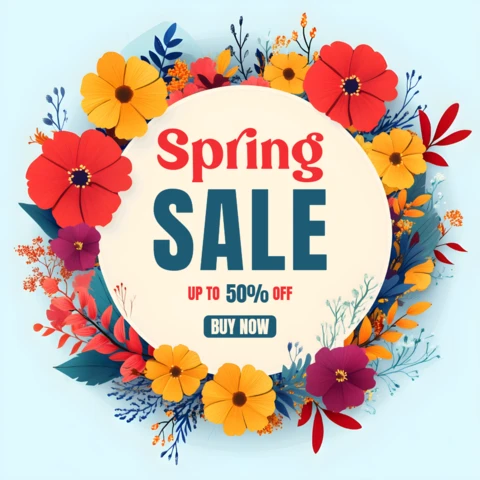 Vibrant Floral Spring Sale Design Template for Promotions
