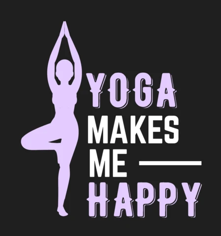 Yoga Makes Me Happy T-Shirt Design Template