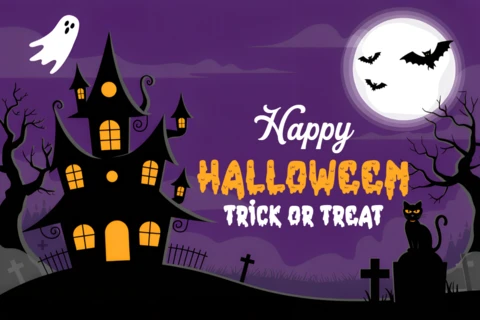 Spooky Halloween Design Template for Trick Or Treat Invitations