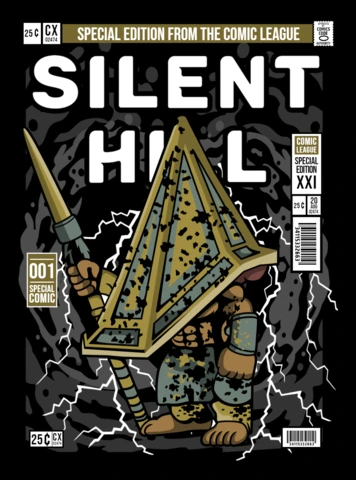 Silent Hill Cartoon Character Magazine Cover Design Template