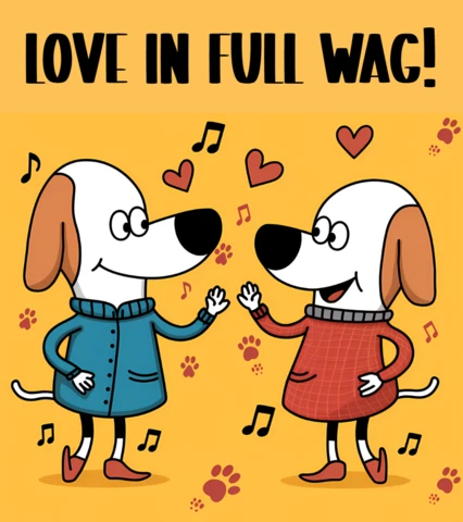 Playful Dog Love Design Template for Celebrating Friendship