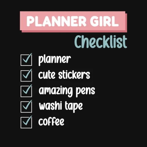 Planner girl checklist plantilla de diseño de camiseta