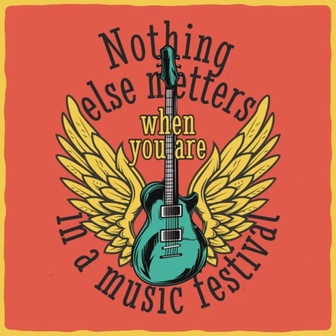 Modèle de t-shirt pour festival de musique