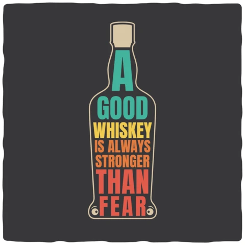 Whiskey Lettering and Bottle Vintage T-shirt Design Template