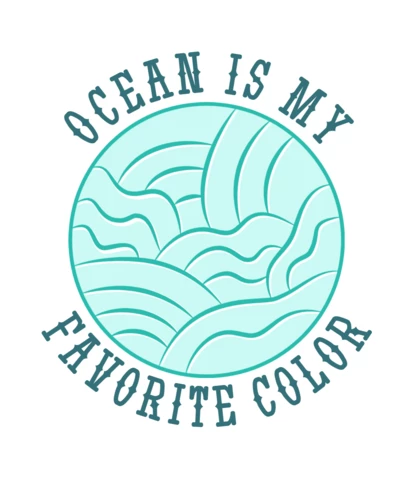 Ocean Is My Favorite Color Badge Template Design