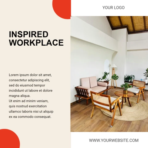 Modello di design di post instagram pubblicitario minimalista e luminoso