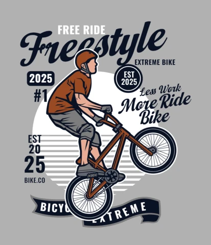 Bicycle Extreme Freestyle T-shirt Design Template