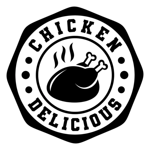 Timbri per pollo caldo, distintivo, etichetta, modello di design del logo