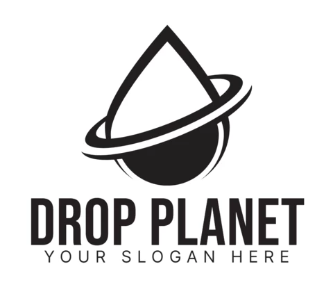 Drop Planet Logo Design Template Black