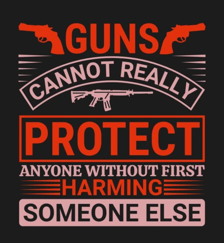 Las armas no pueden proteger realmente de hacer daño a otra persona cita plantilla de diseño de camiseta
