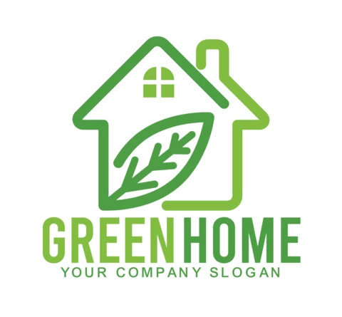 Green Home Logo Design Template
