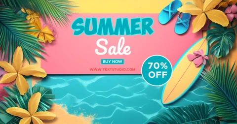 Vibrant Summer Sale Design Template for Tropical Promotions