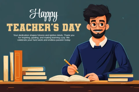 Happy Teacher's Day Editable Design Template - Fun and Engaging Cartoon Style