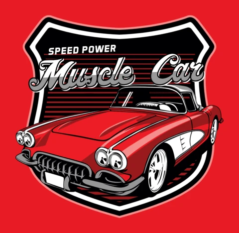 Speed Power Muscle Car T-shirt Design Template