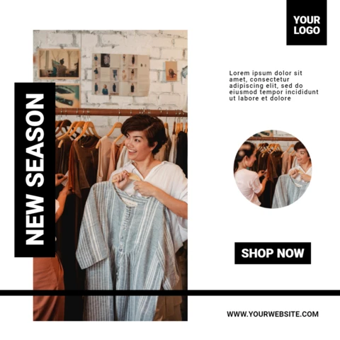 New Season Fashion Sale Instagram Post Design Template