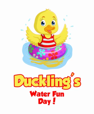 Plantilla de diseño editable para el día de diversión en el agua de un patito