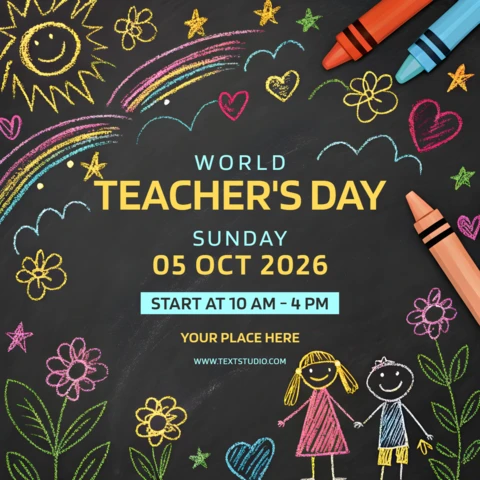 Chalkboard Style Teacher's Day Celebration Template - Editable Design for Events