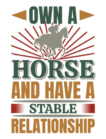 Modèle de design vintage de style western : possédez un cheval et entretenez une relation stable.