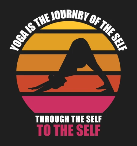 Modello di design per maglietta con citazione motivante sullo yoga