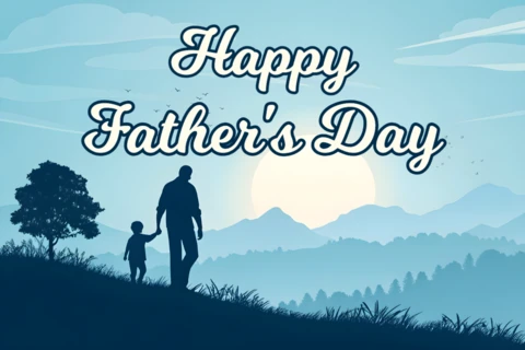 Happy Father's Day Design Template in Serene Silhouette Style