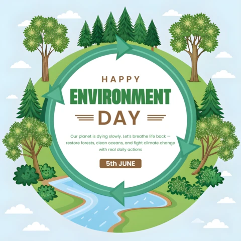 Happy Environment Day Design Template: Nature Landscape for Sustainable Awareness
