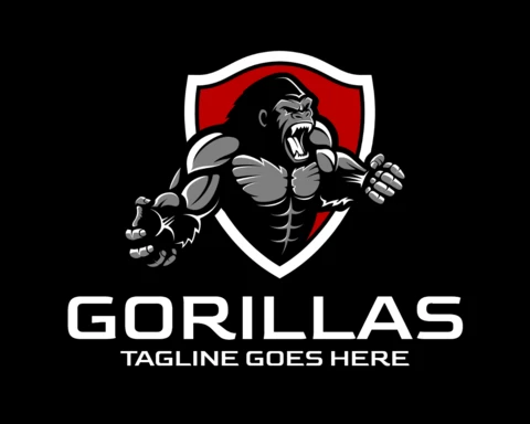 Escudo de gorila poder plantilla de diseño de logotipo
