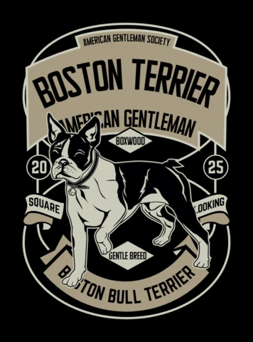 Boston Terrier Retro T-shirt Design Template