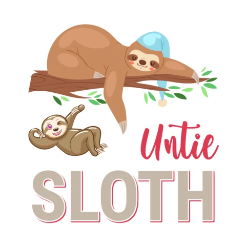 Entspannen sie sich und spielen sie mit niedlichen cartoon faultiere t-shirt design vorlage