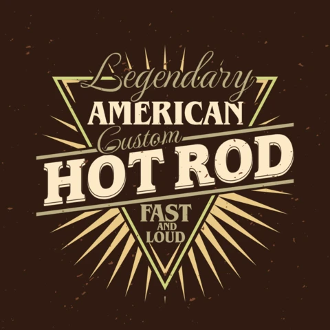 Modèle de t-shirt Vintage hot rod rapide et bruyant