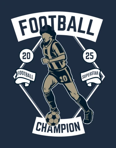 サッカーチャンピオンTシャツデザインテンプレート