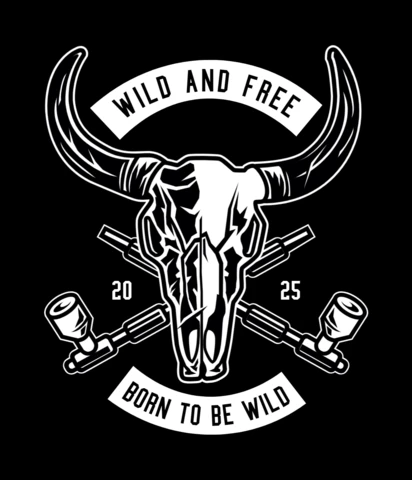 Geboren om wild te zijn t-shirt ontwerp sjabloon