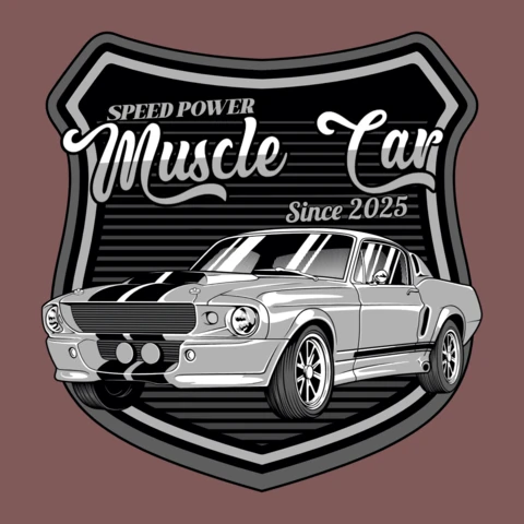 Speed Power Muscle Car T-Shirt Design Template