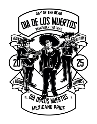Dia De Los Muertos Orchestra T-shirt Design Template