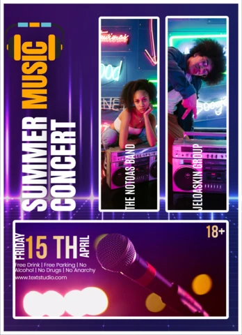 Digital Style Music Party Night Flyer Design Template