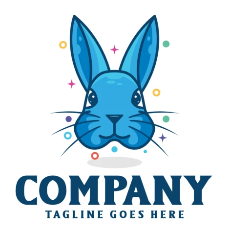 Cute Rabbit Logo Design Template