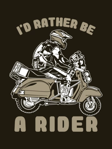 Motorcycle Rider Character T-Shirt Design Template