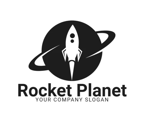 Plantilla de diseño del logotipo de Rocket Planet