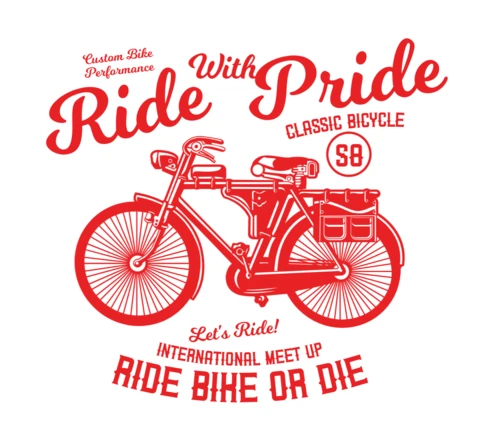 Modello di design per t-shirt Ride bike or die