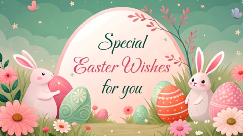 Whimsical Easter Wishes Design Template for Festive Celebrations